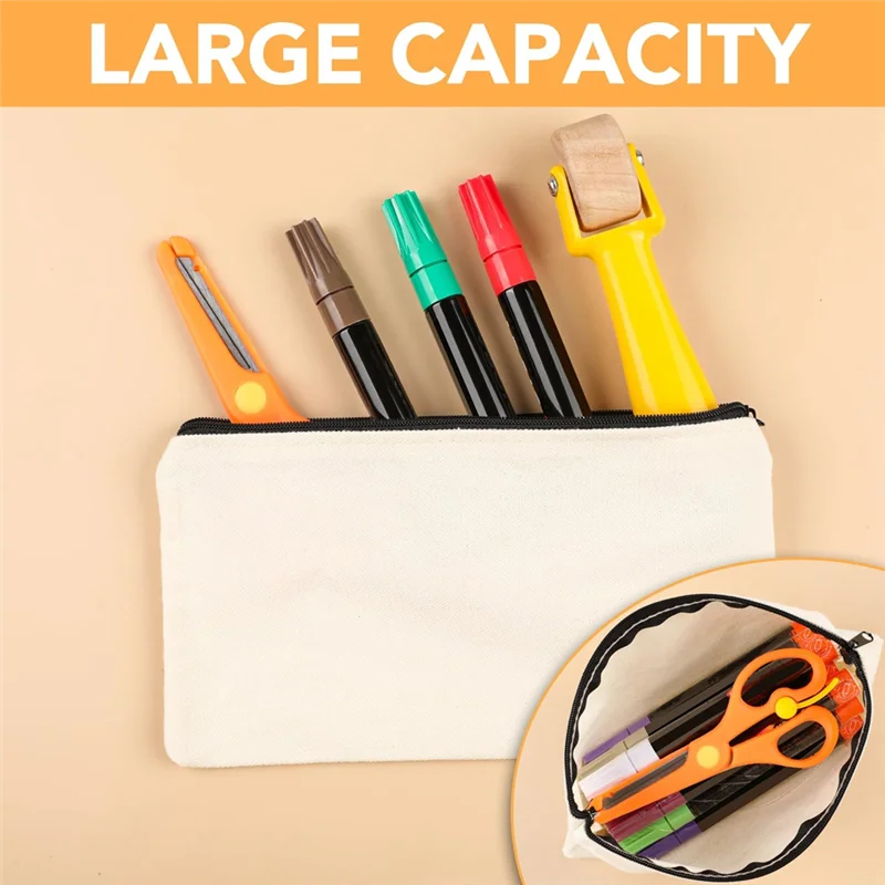 كفاءة فارغة DIY الحرفية حقيبة قماش مقلمة أكياس ماكياج فارغة-قماش قلم رصاص الحقيبة السائبة قماش حقيبة مستحضرات التجميل 45 حزمة سهلة ل