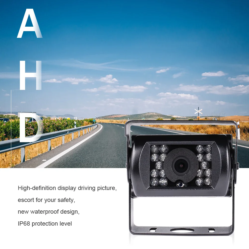 1080P AHD Truck Rear View Backup Camera 12-24V 18 LED IR Night Vision Waterproof Reversing Parking Camera for Bus Van RV Monitor