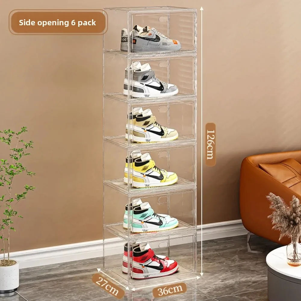 Grote AJ Sneaker Opbergbox, Verdikte Transparante Magnetische Stapelbare Schoenenorganizer