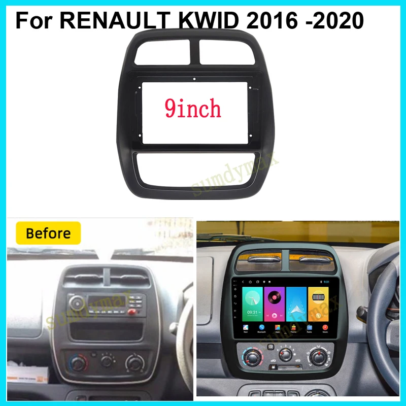 9inch big screen 2 Din android Car Radio Fascia For RENAULT KWID K-ze Kze Dongfeng Fongon 2016 -2020 car panel audio fascias