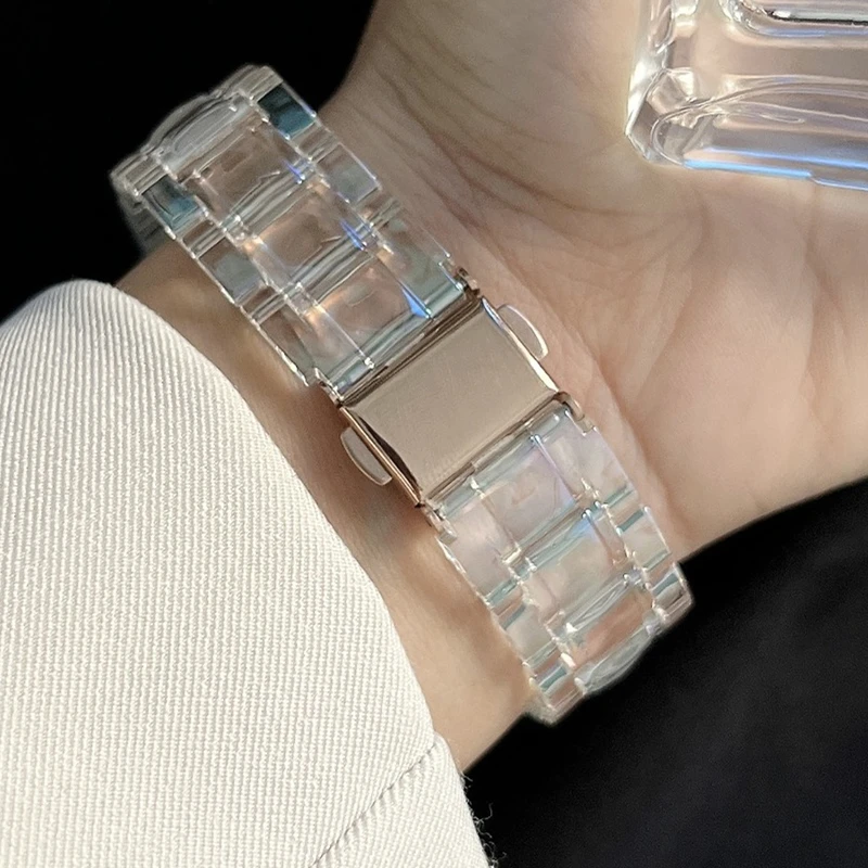 Resin Strap For Apple Watch Ultra band 49mm 45mm 44mm 42mm 38mm 40mm 41mm Slim Light Bracelet For iWatch serie 8 7 6 SE 5 4 3