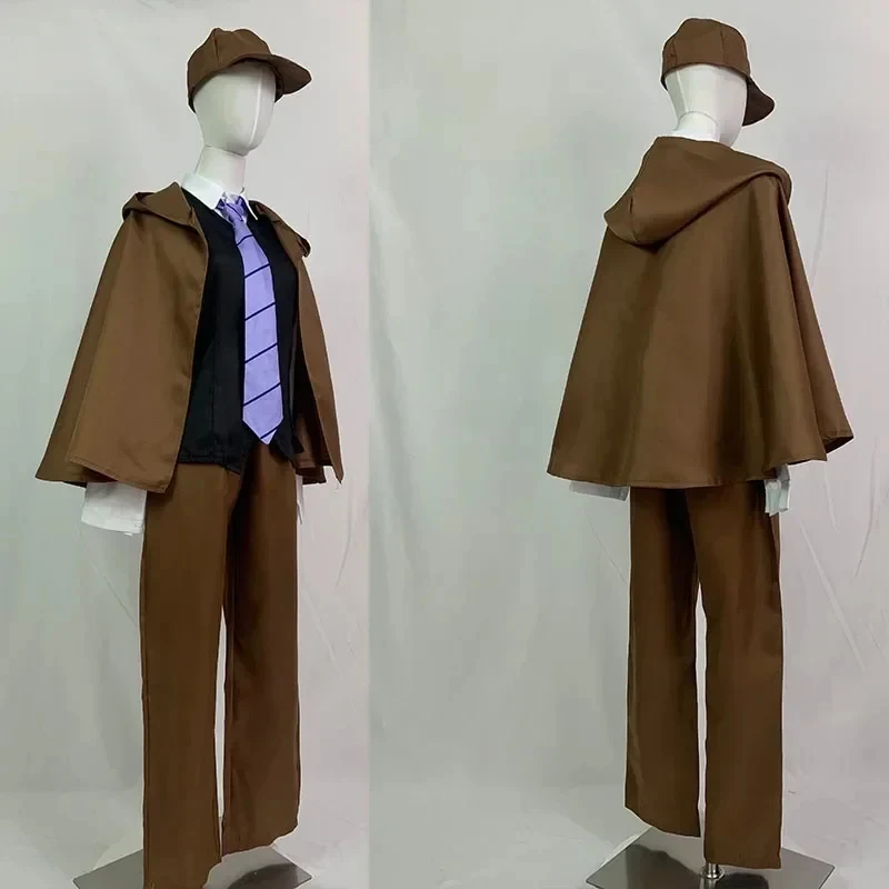 

Ranpo cosplay Costume Detective Uniform Suit Edogawa Rampo Outfits with Hat for Halloween Comic Con gf;.9