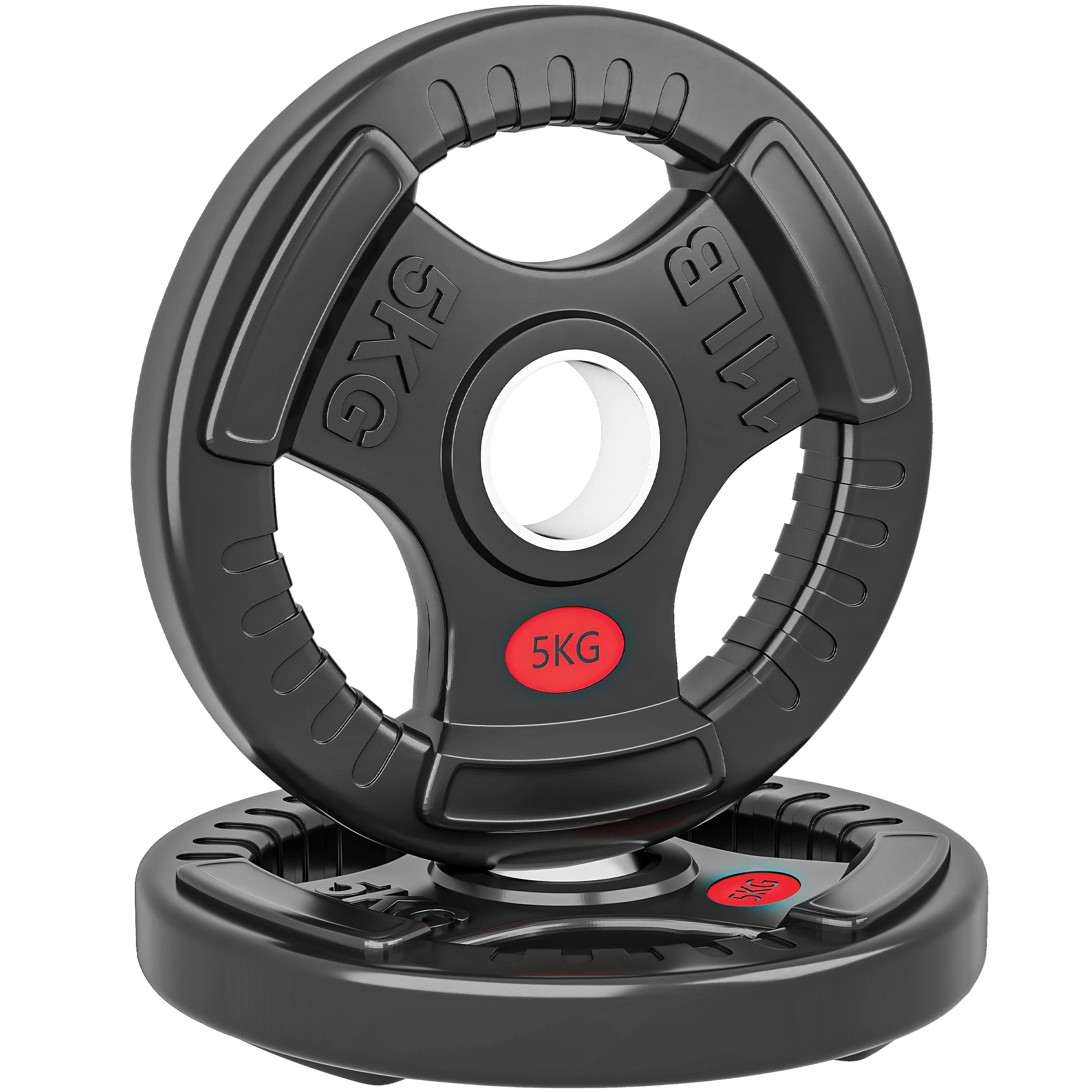 SPORTNOW Discos Pesas Olímpicos Ø50 mm 2x5 kg con Anillo Interior de Acero Negro