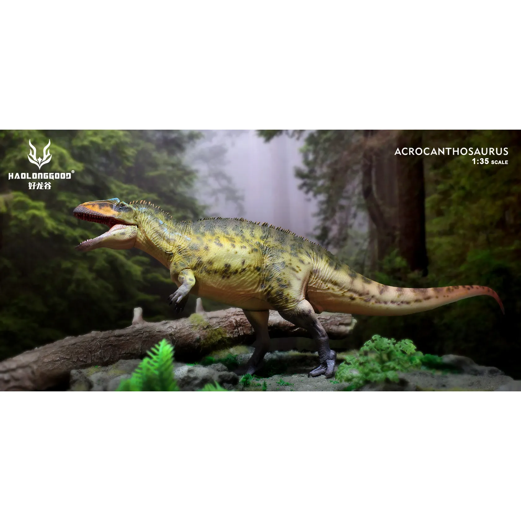 Nowy HaoLongGood HLG-187 Acrocanthosaurus 1/35 Figurki Dinozaurów z Okresu Jurajskiego Model Dinozaurów Acrocanthosaurus Kolekcjonerski Model Zabawka Prezent