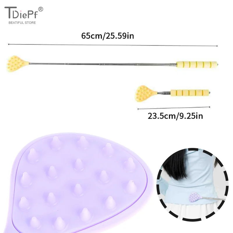 

Выдвижной скребок для спины кактуса с 2-размерными шипами, выдвижная палочка для снятия зуда одной руки для мужчин и женщин, портативная точечная массажная палочка