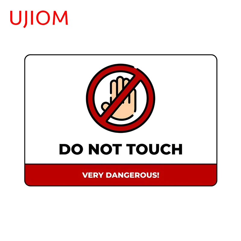 UJIOM 13cm × 8.9cm Do Not Touch Design Wall Sticker Creative Amusing Warning Sign Decals Cool Adhesive Laptop Accessories