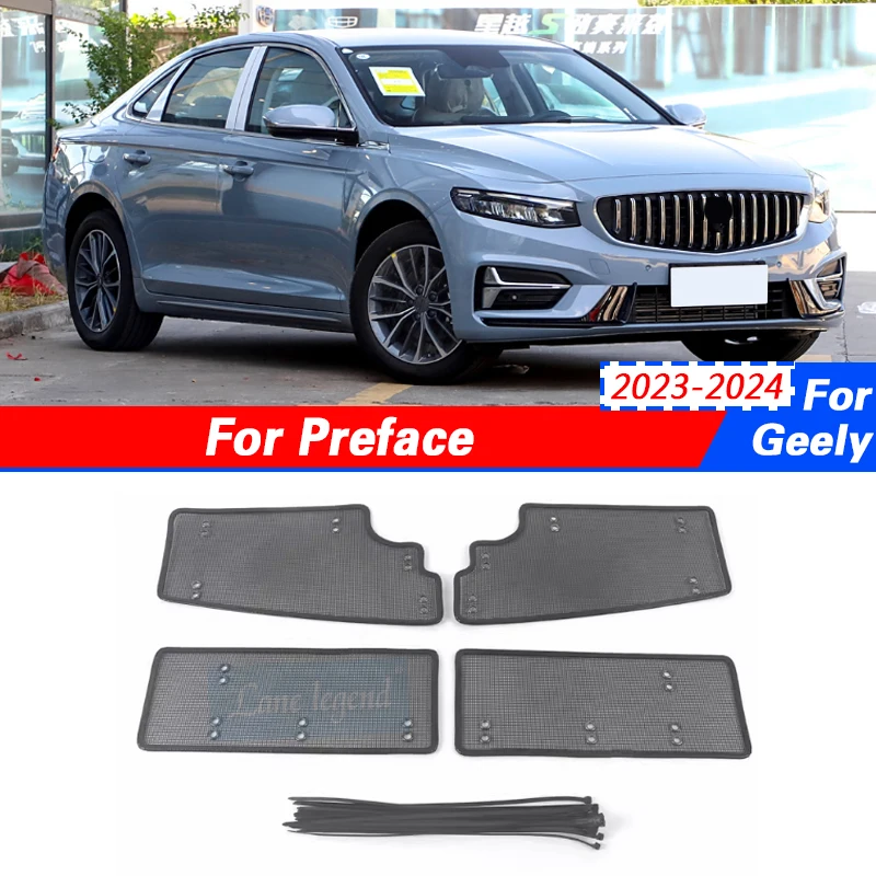 

Car Accessories Front Grille For Geely preface 2023 2024 Insert Net Anti-insect Dust Garbage Proof Inner Cover Net