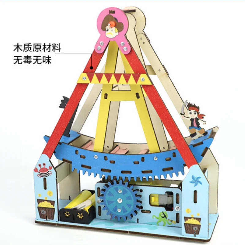 

DIY Material Pirate Ship Models Science Experiment Kit STEM Physics Technology Manual Assembly Toy G343