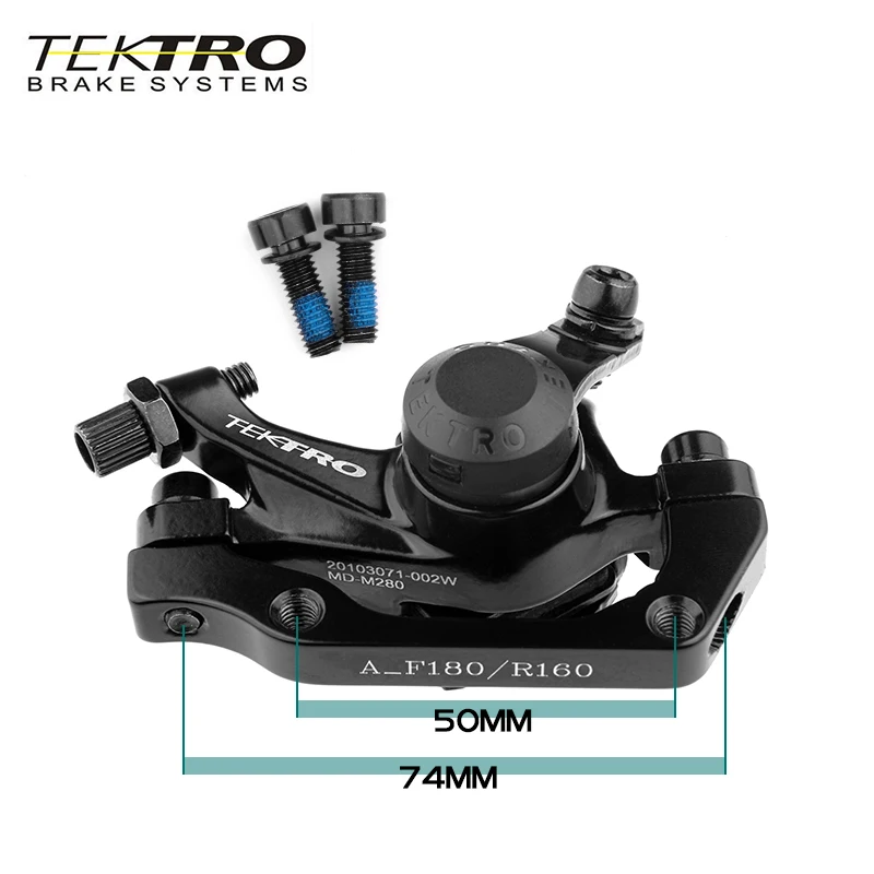 Tektro M280 MTB Line Pulling Disc Brakes Mountain Bike Brake Calipers Front Rear Bicycle Rotors 160 180 203mm Bicycle Parts