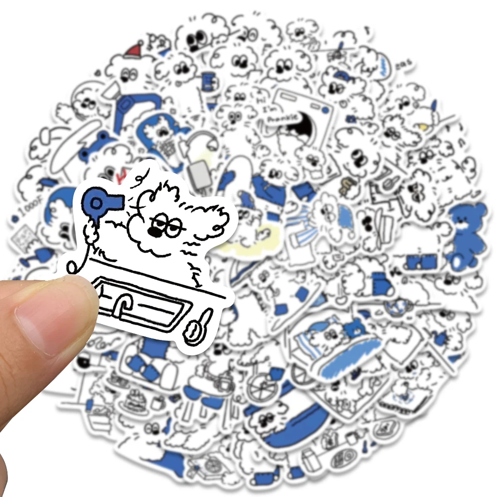65pcs Naughty Little Dog Sticker Cute Funny Decal For Phone Luggage Diary Guitar Envelope Label DIY Sticker Holiday Gift