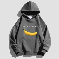 Dolce Banana Hoodie for Mens Cotton Print Luxury Hoodies Women Vintage Sweatshirt Pullover Fashion Clothing Streetwear Hoodie