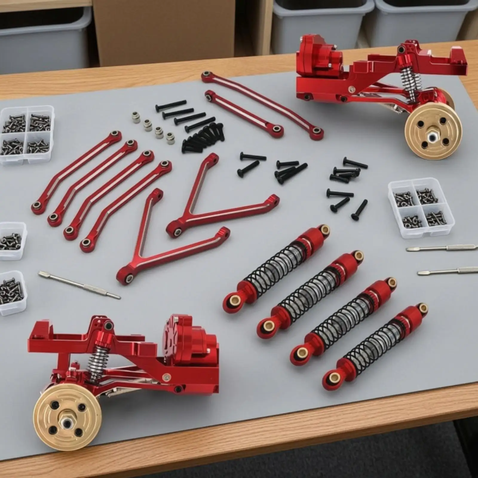 Chassis Support System Kit with Shock Absorbers Adjustable Mount Damping