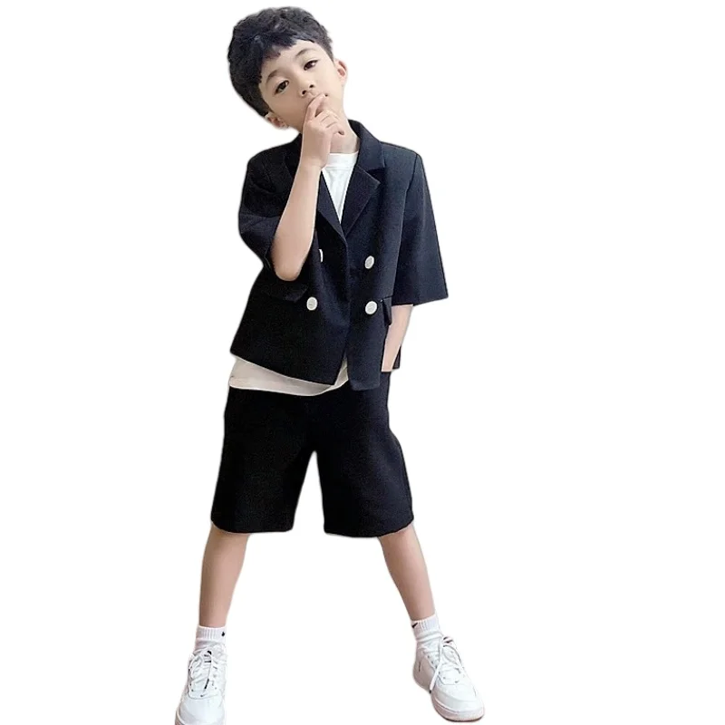 2025 Estate Nuovo Stile Formale Vestito Per Bambini Vestito Da Ragazzo 2 Pezzi Set Vestito Per Bambini Fiore Prestazioni Per Bambini Ragazzi Vestito 2-12T