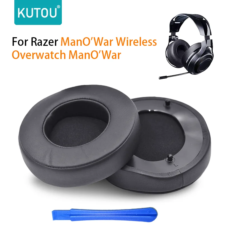 

KUTOU Repacement Ear Pads Cushions for Razer ManO'War 7.1 Overwatch ManO'War Surround Sound Headphone Foam Earpads Cover