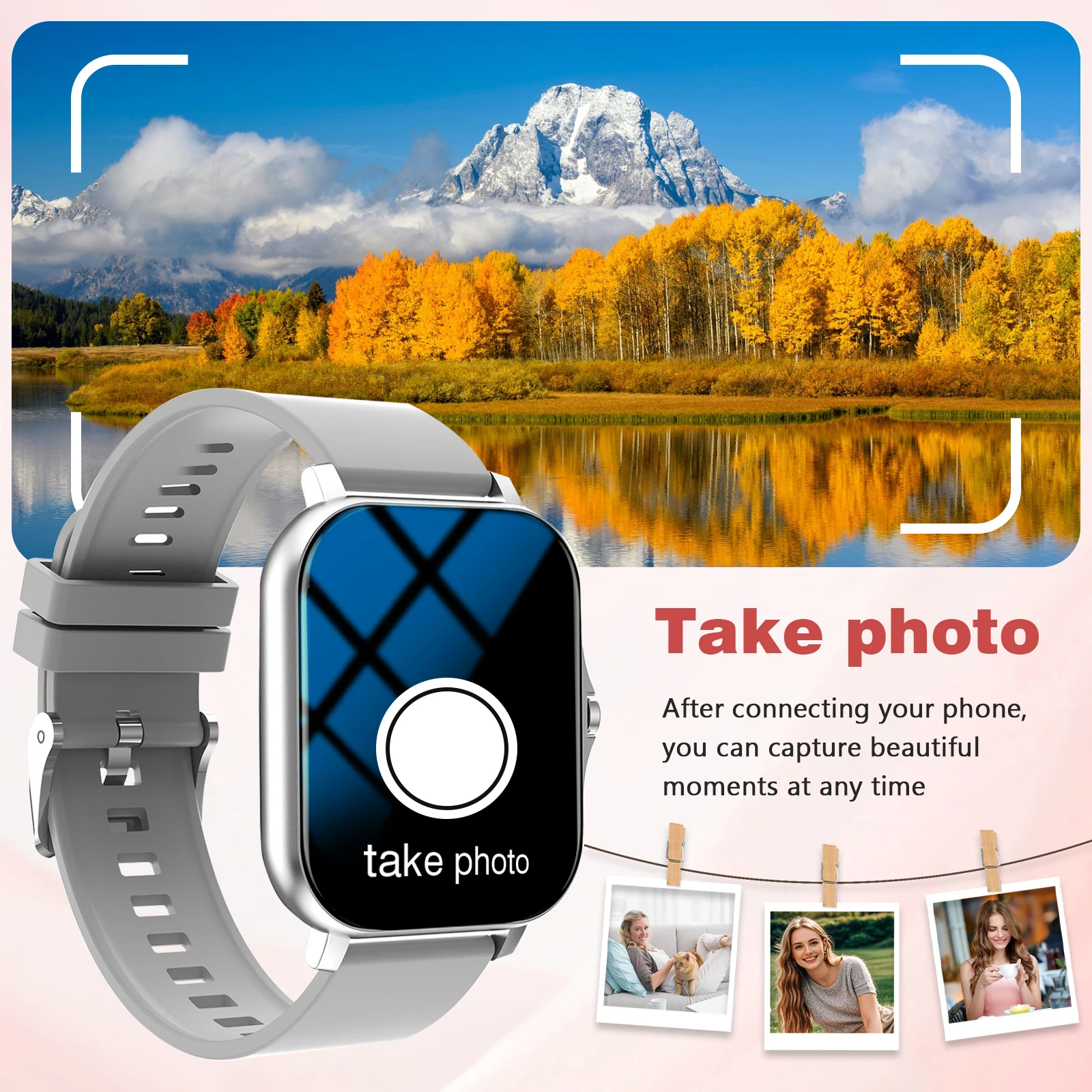 Reloj inteligente inalámbrico para mujer, llamadas Bluetooth, modo multideporte, compatible con Android y iPhone