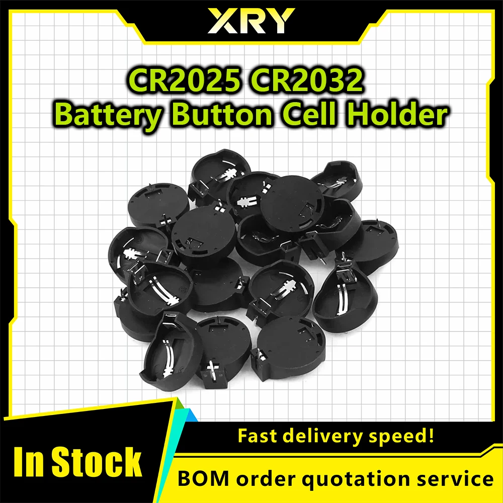 XRY 20PCS CR2025 Battery Button Cell Holder Socket Case CR2032 battery holder 2032Universal battery holder 3V button battery box