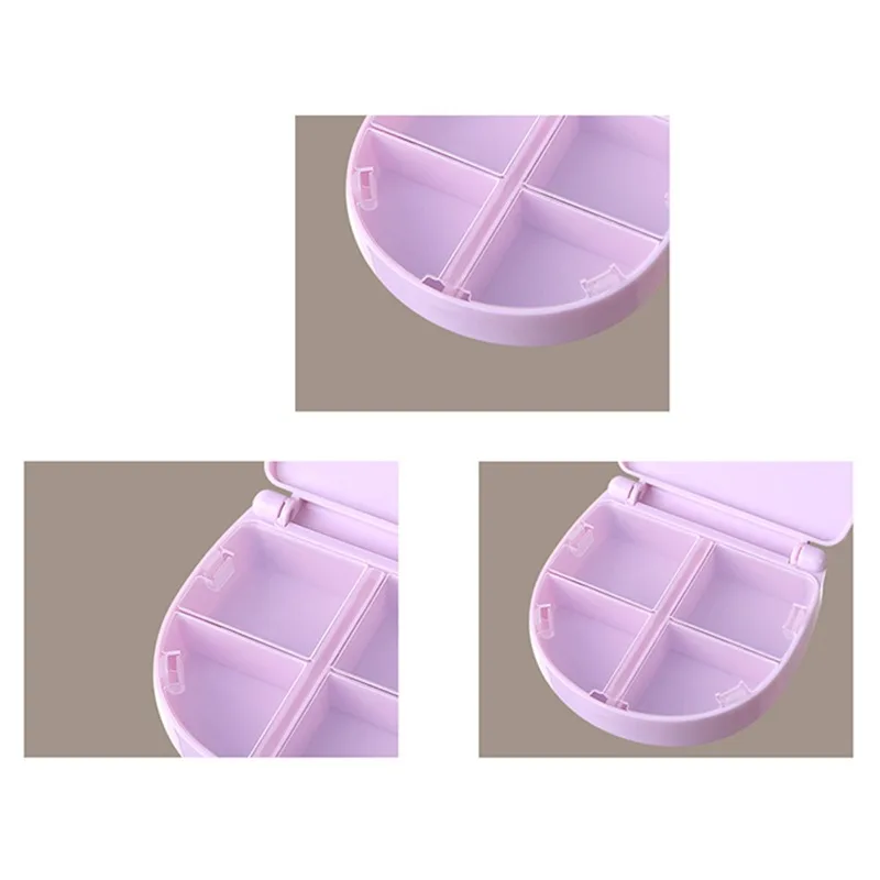 1 قطعة منظم حبوب الدواء اليومي الجديد 4 مقصورات صندوق حبوب صغير المحمولة السفر حبوب حاوية حبوب صغيرة لجيب المحفظة #5