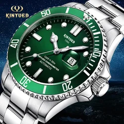 KINYUEDGreen Submariner Automatic Stainless Steel 's Mechanical Watch Waterproof Luminous Business Men's