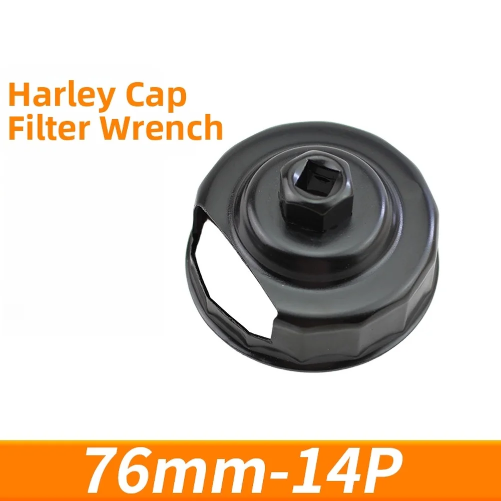 76mm Oil Filter Removal Wrench Cap Style Featuring 14 Flutes Sandblasted Grip and 3/8 Inch Square Drive Interface