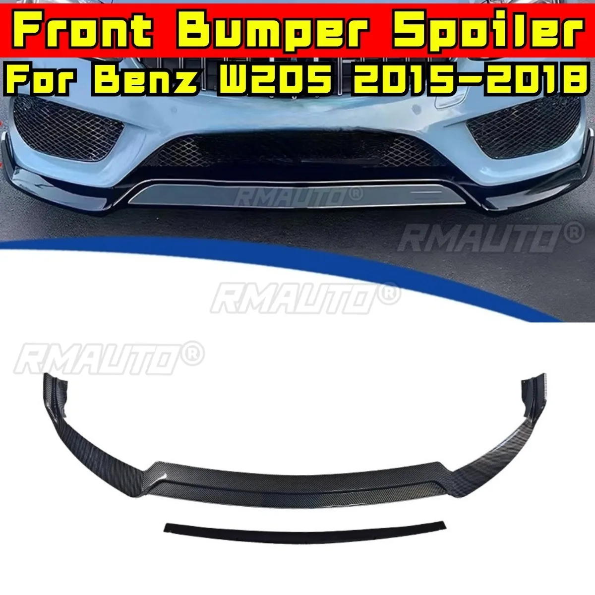

Car Front Bumper Spoiler Lip Diffuser Modification Part For Mercedes Benz W205 2015-2018 Bumper Guard Protector Modification