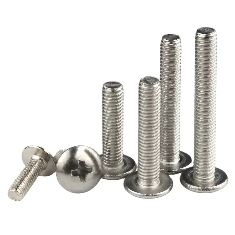 10pcs M6 Large Flat Head Cross Bolts Screws Mushroom Umbrella Phillips 8-50mm Length 16mm 20mm 30mm for Machine Use