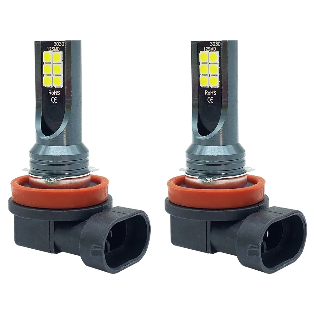 2Pcs H8 H9 H11 LED Car Fog Light Bulbs DRL Motorcycle Headlight Lamp Auto Driving Headlamp 3000K 6000K 12000K 12V 24V 80W