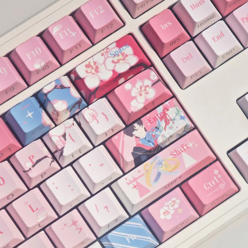 MAIMOOO Artem Wing Keycap Cherry Profile PBT Custom Tears of Themis Anime Game Personalized Pink Keycaps for Mechanical Keyboard