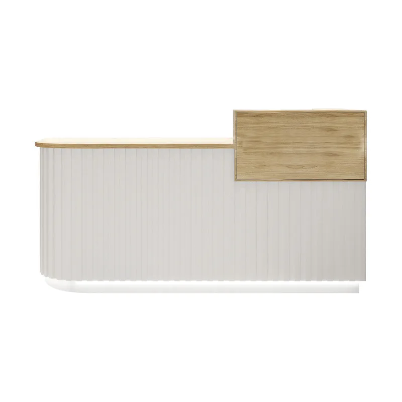 

Магазин одежды, стойка для расчетов в баре, простая современная изогнутая стойка, магазин одежды для барбершопов, салон красоты, стойка ресепшн