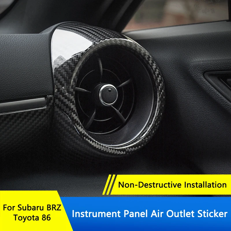 TAJIAN Car Carbon Fiber Instrument Panel Air Outlet Sticker Modified Auto Dashbord Fan Outlet Trim Paste For Subaru BRZ/Toyota86