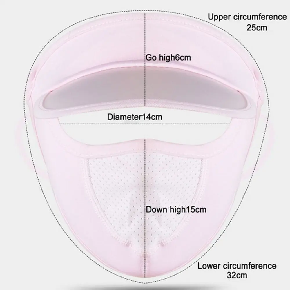 여성용 방진 통기성 아이스 실크 자외선 차단 보호 실드, 자외선 차단, 야외 스포츠 모자, 풀페이스 마스크