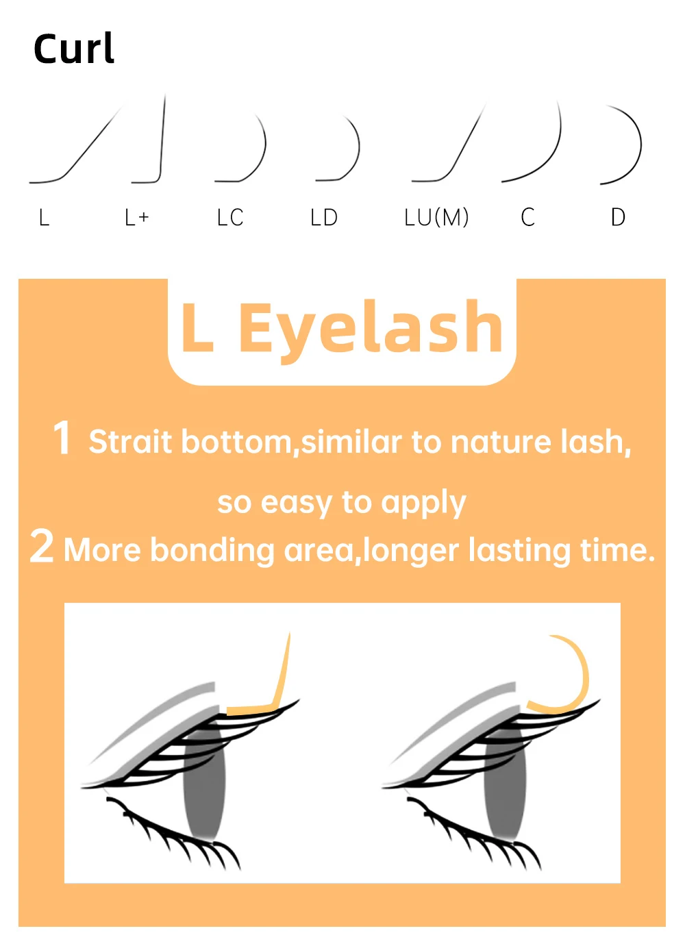 Yelix L-förmige Einzel-Wimpernverlängerungen, supermatt-schwarze Faux-Mink-Wimpern, weiche, hochwertige synthetische Make-up-Wimpern. – Detail 3