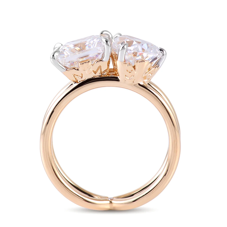 Provence 10K/14K/18K Moissanite Anniversary Rings for Women Princess Cut 3.5 CT D Color Women's Statement Rings GRA Certificate