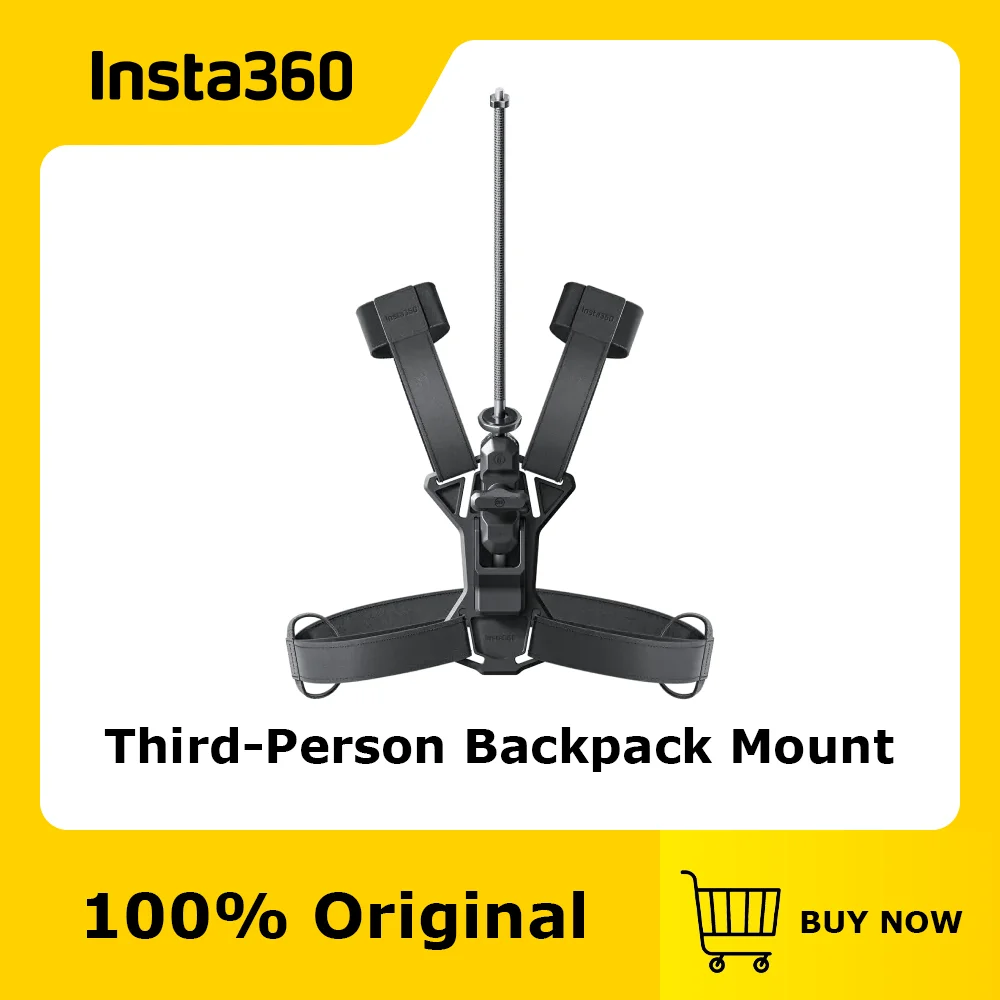 Official & Original Insta360 Third-Person Backpack Mount, Lightweight,Capture every angle hands-free with your 360 camera.