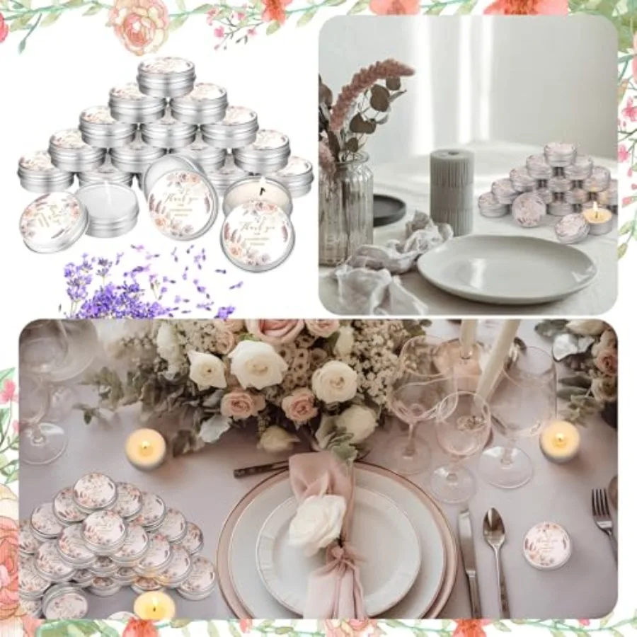 50 Pcs Beige Wedding Candles Gift Favors for Guests 1 Oz Lavender Scented Soy Wax Aromatherapy Candle Favors for Bridal Shower view 5