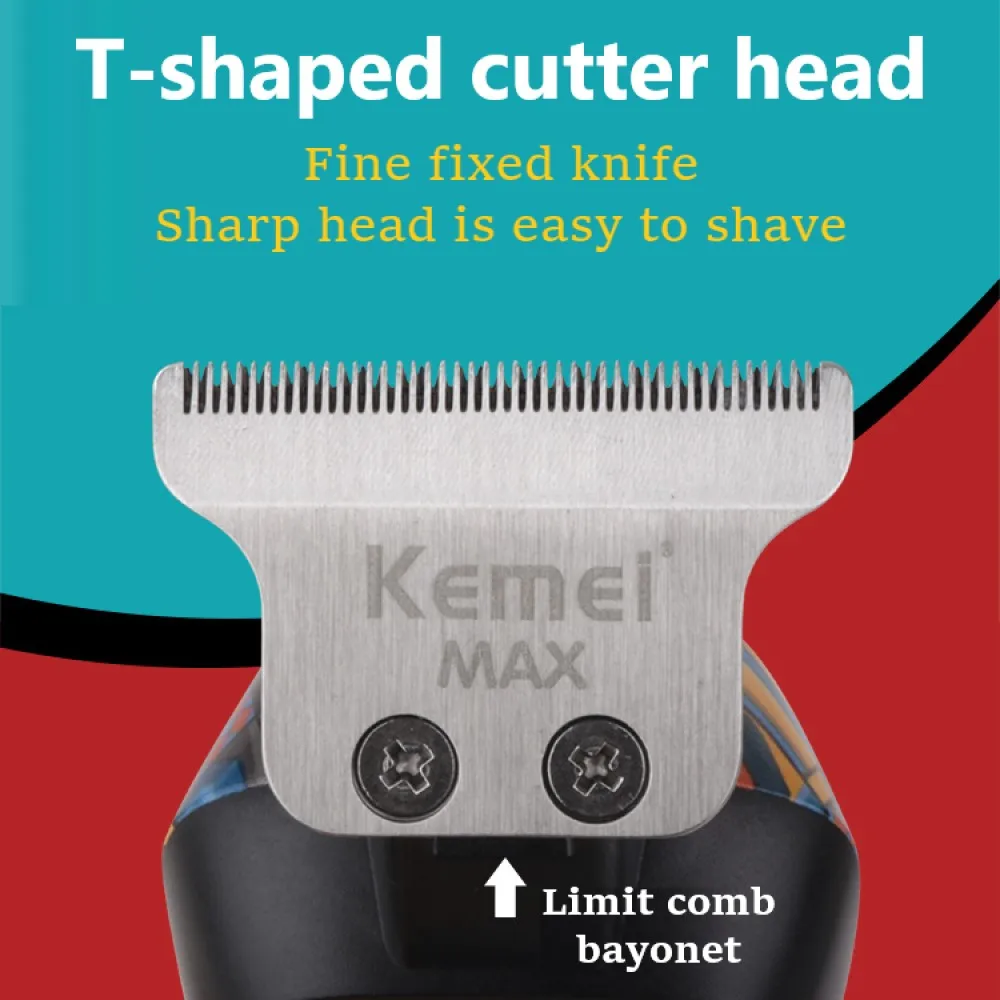 Kemei KM-MAX5090 Elektrischer Haarschneider, multifunktionaler Heim-Haarschneider, Druck, Graffiti-Rasierer, USB, Herren-Elektrorasierer – Detail 3