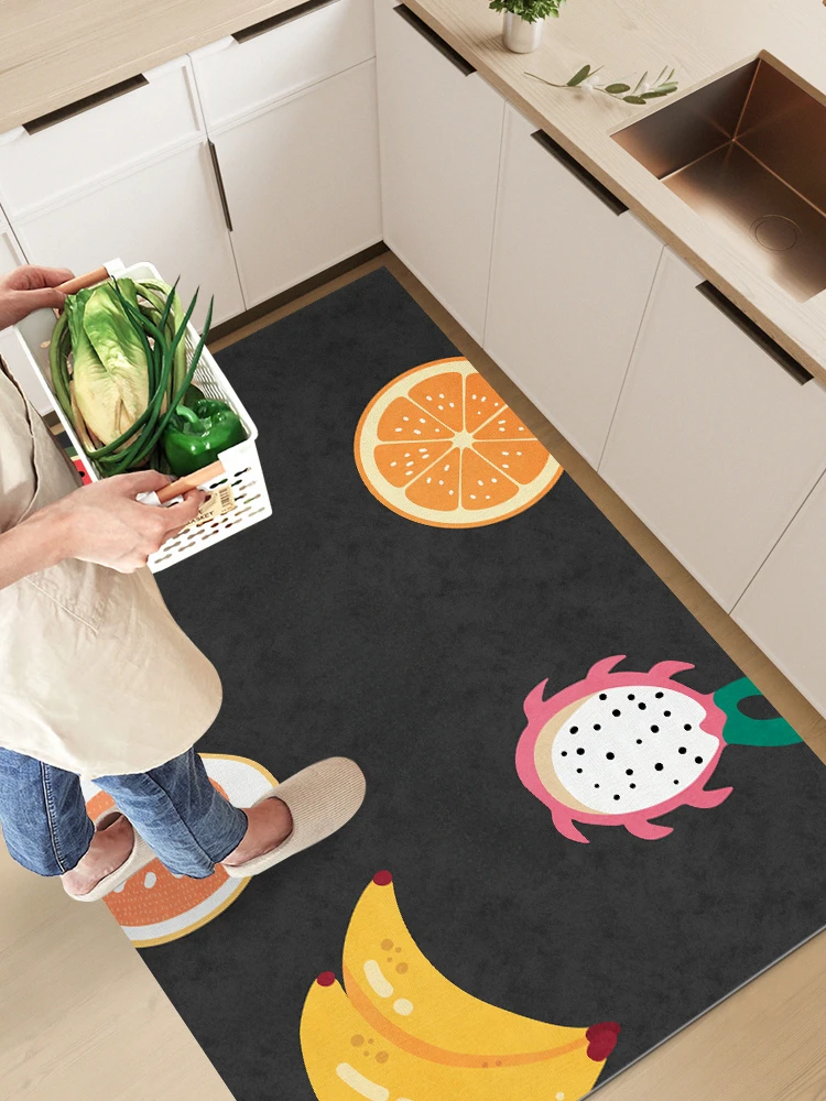 

Cartoon Fruit PVC Carpets Cute Animal Kitchen Carpet Waterproof Oil-proof Wipeable Leather Rugs Non-slip Stain-resistant Rug 양탄자