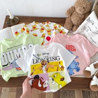 Cartoon Cotton Children's T-shirt Summer Clothing Fashion Boutique Kids Short Sleeve Tops Tees Boys Girls Round Collar T Shirts