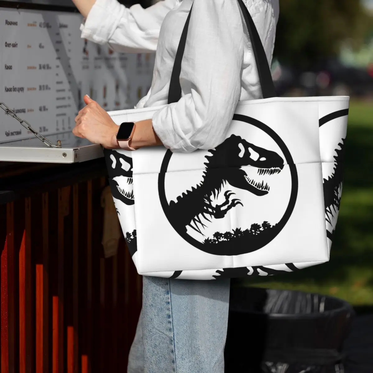 

Пляжная большая сумка с динозавром Парк Юрского периода, спортивная сумка для занятий йогой, большая большая сумка, женская дорожная сумка, сумка для фитнеса