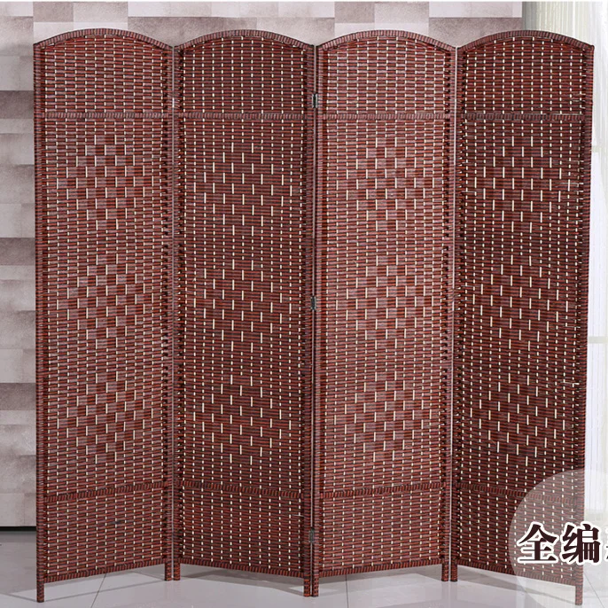 Paper rattan partition folding screen seat screen screen solid wood porch fitting room partition