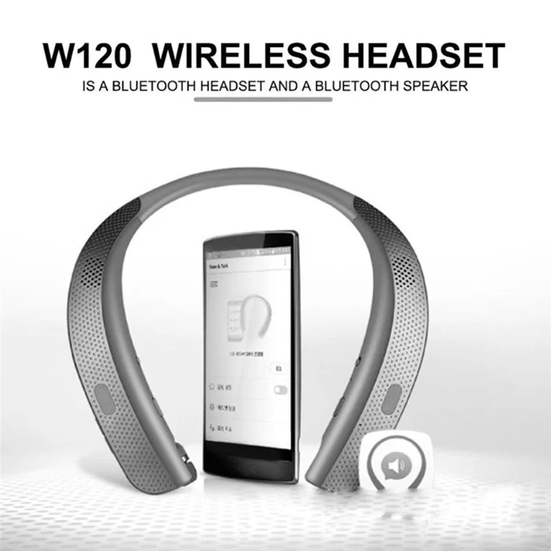 ABSQ-Bluetooth Headphones Stereo Neckband Wireless Headset with Speaker for Sports Exercise Game Call