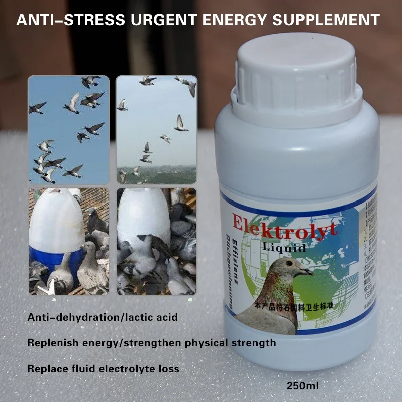 

Pigeon Electrolyte Essence Anti-stress urgent energy supplement 250ml trace element liquid for racing pigeons