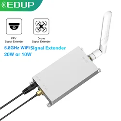 Edup bidirection repetidor de ganho duplo, 20w, 5.8g, amplificador wifi, 10w, impulsionador de sinal wifi completo, extensor sem fio para drone