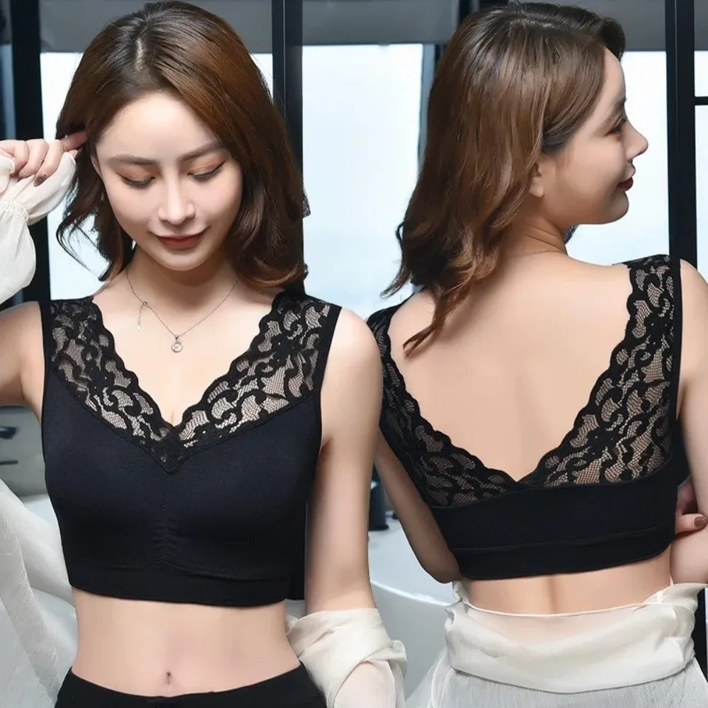 New Polyester Wireless Bra Lace Seamless Padded Bralette Comfortable Breathable Women Lingerie Everyday Wear