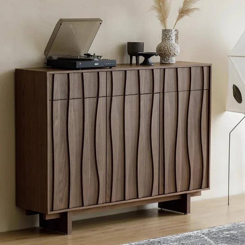 

Living Room Cabinets Furniture Minimalist Modern Solid Wood Shoe Cabinets Black Walnut Color Shoe Rack Shoes Organizer Rack