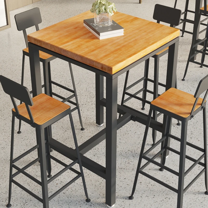 アクセントのある正方形のレトロなバーテーブル,コーヒーのシンプルな木製ダイニングテーブル,家庭用家具,zt50bt