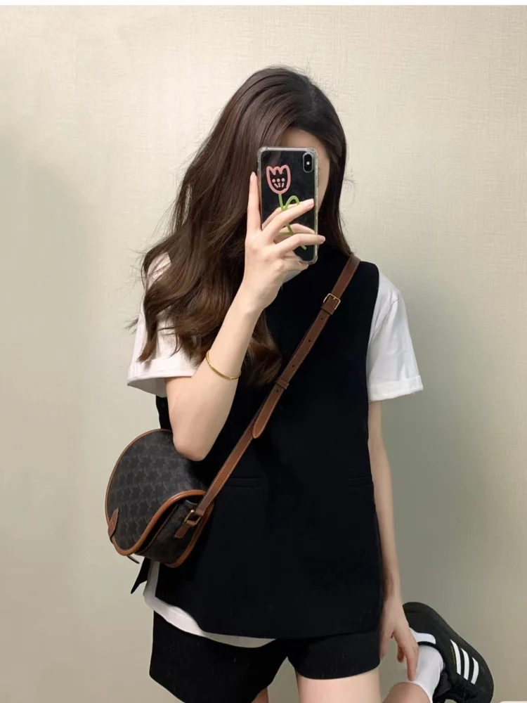 

Faionable Korean Sle Saddle Bag Women's 2025 Luxury Vintage Small Quali Emed Versatile Single oulder Crossbody Bag