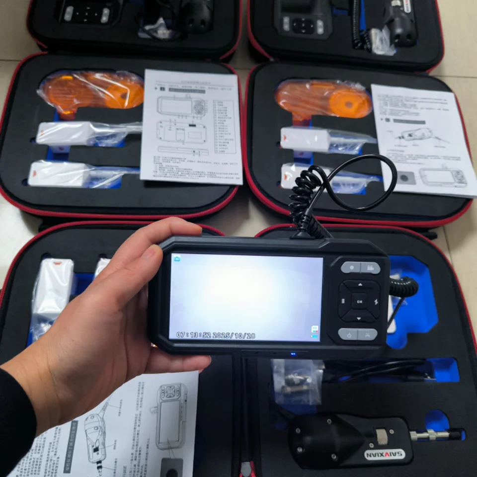 Handheld Fiber Optic End-Face Inspection 4.5 inch AIVXIAN A-600V Instrument Fiber Optic Microscope 400x End-Face Magnification