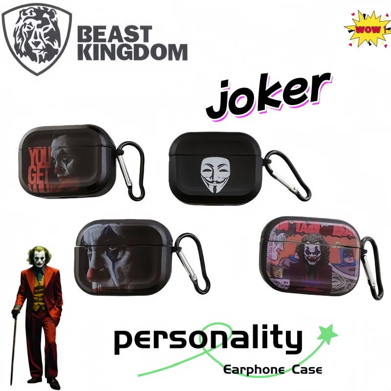 Beast Kingdom Joker Earphone Case, Anime Cartoon, Personalized Fashion, Suitable for AirPods 1/2/3, Birthday Gift for Boys