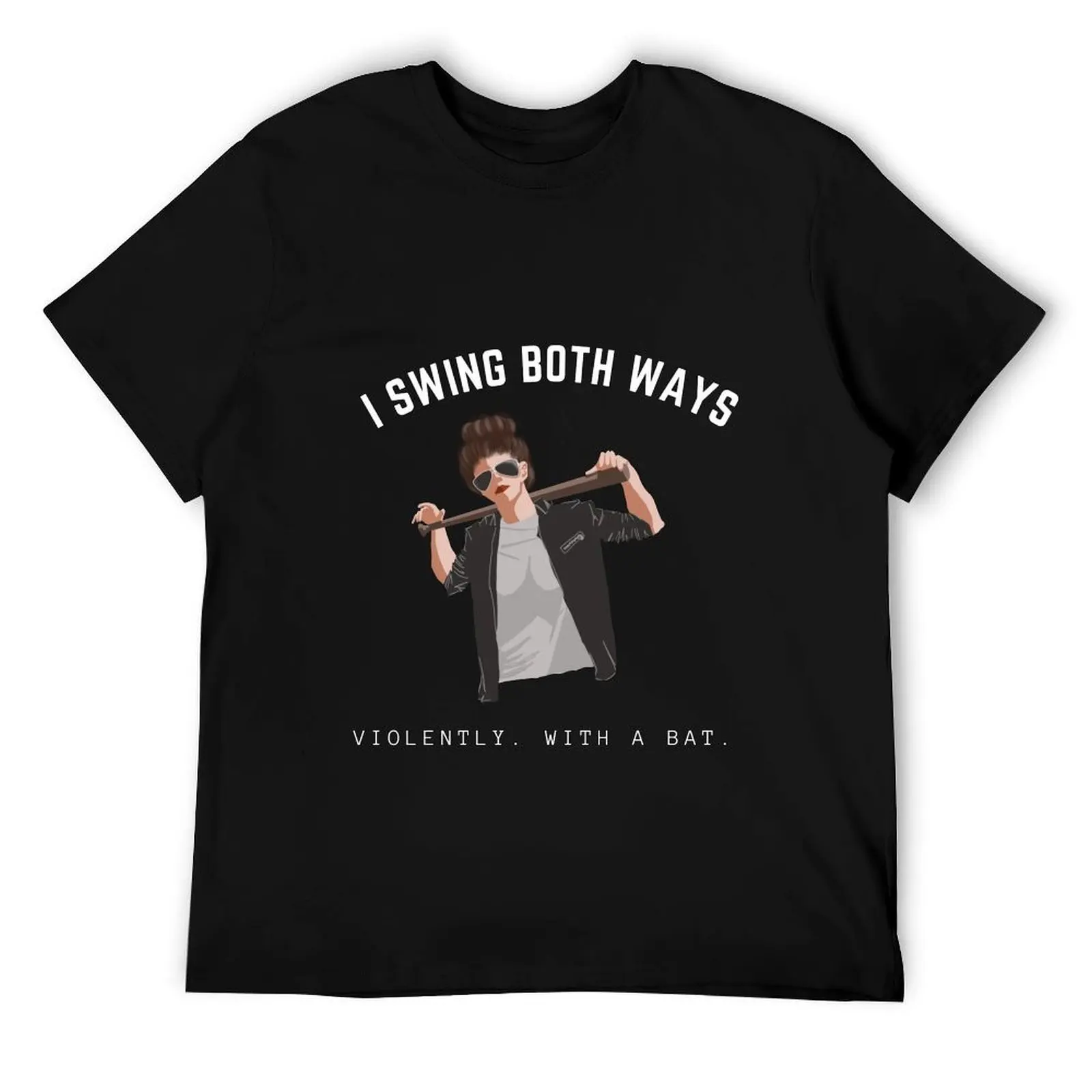 

BW I swing both ways T-Shirt funny t shirts man t shirts for man cotton soft T-Shirt