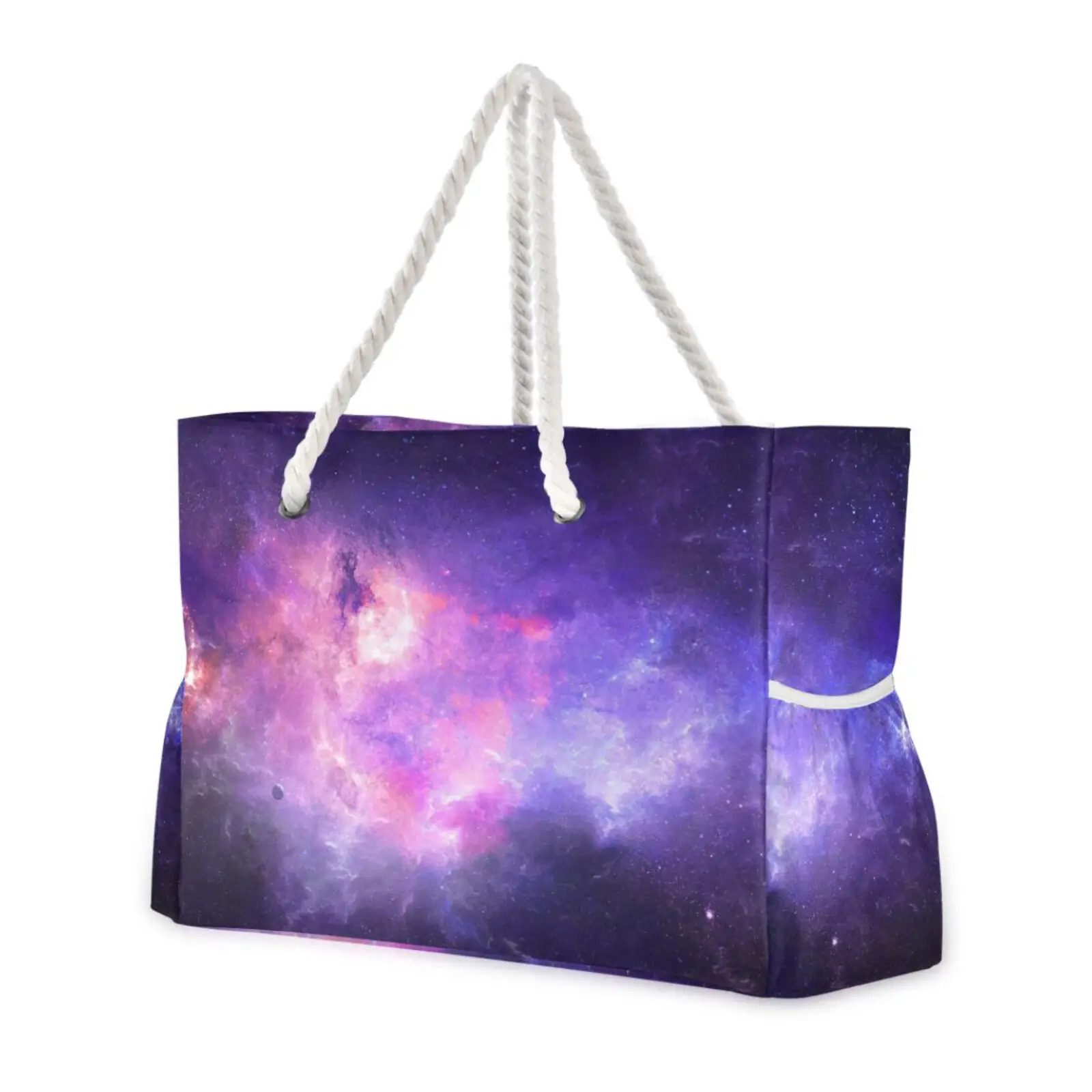 Large Beach Bags for Women starry sky print Beach Tote Bags with Zip Rope Handle Summer Beach Bags Holiday Essentials Travel Bag